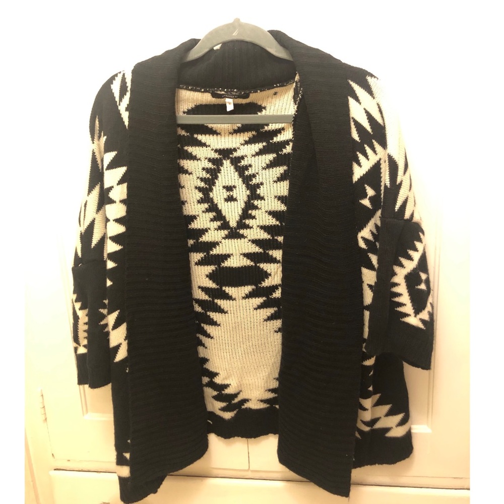 Black & Cream Cardigan